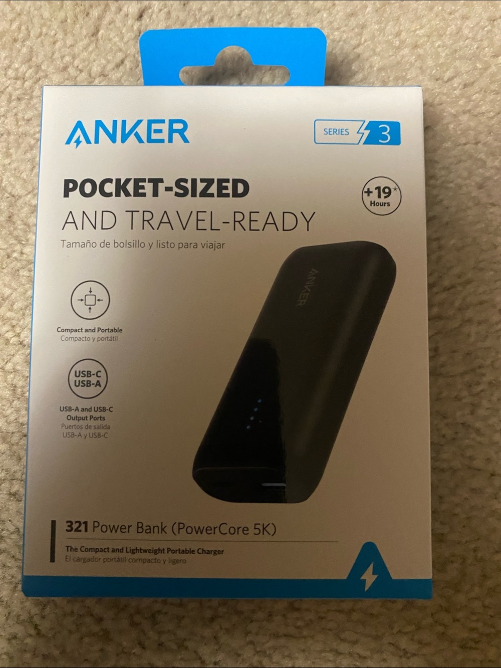 Anker Pocket-Sized PowerCore 5K Portable Charger - Black